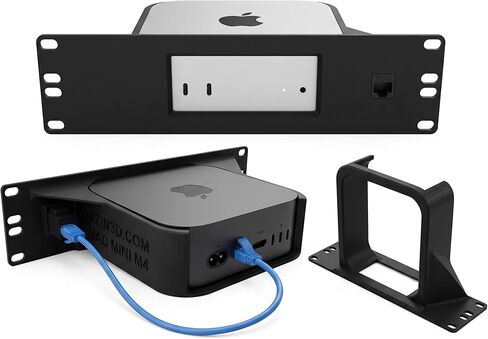 MATTERSE-1.5U RACK RACK 10 بوصة لـ MAC MINI M4 2024 ، وتوافق رف الشبكة مقاس 10 بوصات ، وموضحة KEYSTERN و CABLE (أسود) in Saudi Arabia