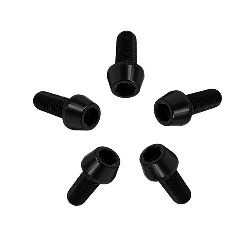 RISON التيتانيوم البراغي Ti Bolt M5 * 0.8*8 عرافة مدبب المقبس رئيس 5 قطعة الأسود التيتانيوم عرافة مدبب رئيس الترباس المسمار لجذع الدراجة in Kuwait