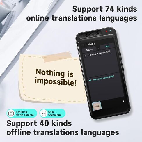 جهاز مترجم اللغات الفوري، مترجم الصور، تعلم ترجمة الصوت والصور، السفر إلى الخارج، التسوق، دعم 138 لغة in Saudi Arabia