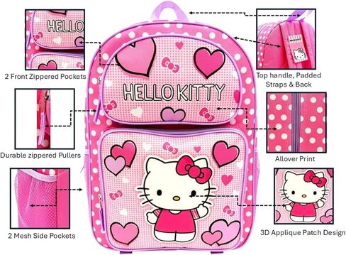 Fast Forward Hello Kitty 16" Licensed Large School Backpack (Hello Kitty Polka Dots) in Saudi Arabia