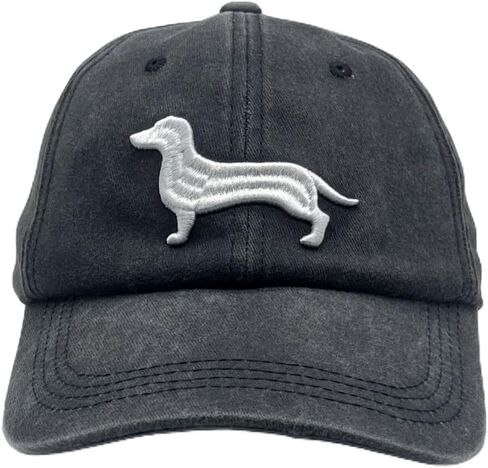 Jumsky Dachshund Gifts, Dog Dachshund Mom Baseball Caps for Women Washed Cotton Plain Snapback Hat Black in Saudi Arabia