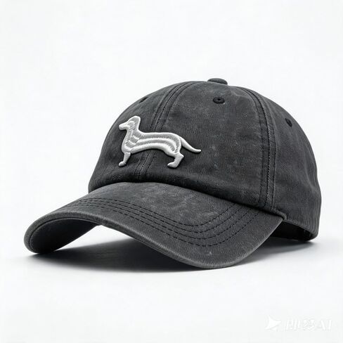 Jumsky Dachshund Gifts, Dog Dachshund Mom Baseball Caps for Women Washed Cotton Plain Snapback Hat Black in Saudi Arabia