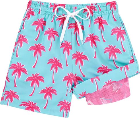 Cozople 7-20T Boys Swim Trunks with Compression Liner Big Boys Quick Dry Bathing Suit Stretch 2 in 1 Beach Swimming Shorts in Saudi Arabia