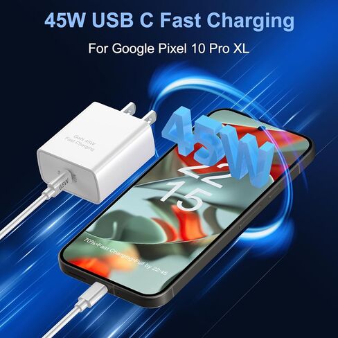 2 Pack 45W USB C Fast Charger GAN ADAPTER لـ Google Pixel 10 PRO FOLY/9 PRO XL/8 PRO/8A/7 PRO/7A/7/6/5/4 in Saudi Arabia