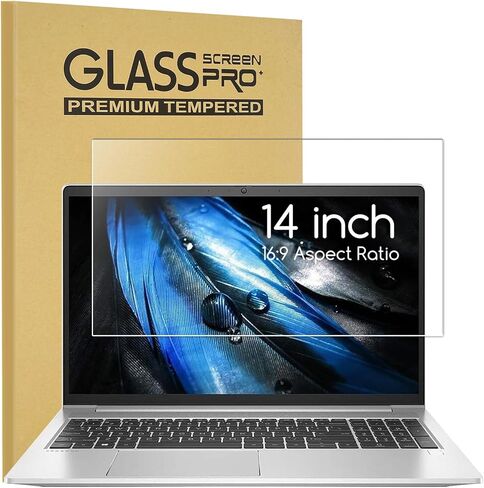 واقي شاشة كمبيوتر محمول 14 بوصة من الزجاج المقسى لأجهزة الكمبيوتر المحمول HP/Dell/Lenovo/Asus/Acer/Samsung/Sony/MSI/LG/Razer Blade مقاس 14 بوصة (عرض 16:9)، خالٍ من الفقاعات ومضاد لبصمات الأصابع وامتصاص تلقائي in Kuwait