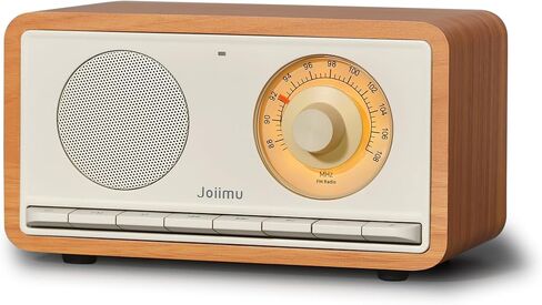 مكبر صوت بلوتوث Radio Vintage ، 2600 مللي أمبير في الساعة راديو قابلة لإعادة الشحن مع هوائي FM مدمج للمطبخ المنزلي وغرفة معيشة مع مقبض دوار in Saudi Arabia