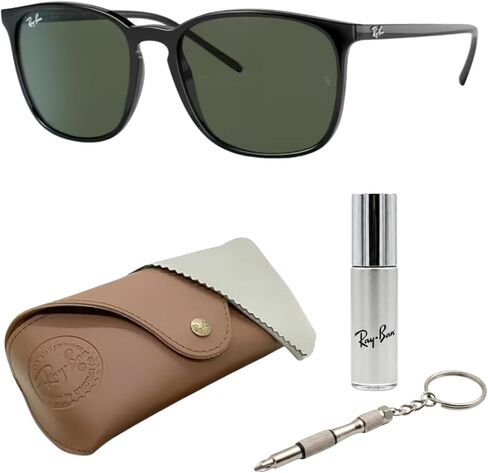 Ray-Ban RB4387 Square Shape Sunglasses With Eyewear Kit Bundle - High Bridge Fit - Ideal Formal and Casual Wear Square Sunglasses in Saudi Arabia