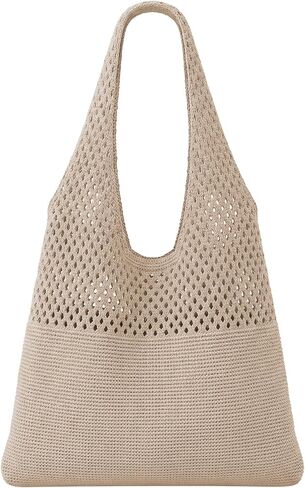 SUOSDEY Crochet Mesh Beach Tote Bag, Knit Summer Vacation Aesthetic Boho Tote Bag for Women in Kuwait