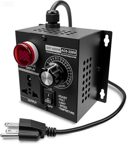 Variable Speed Controller, 120V 15 AMP AC Motor Speed Controller for Electric Fan Router Duct Exhaust Rheostat, Variable Voltage Regulator with Overload Protection Switch and LED Display Screen in Kuwait
