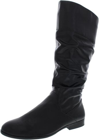 Style & Co. Womens Kelimae Faux Leather Tall Riding Boots Black 5.5 Medium (B,M) in Saudi Arabia