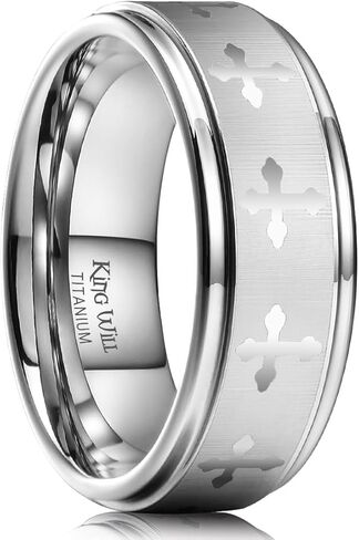 King Will CLASSIC 8mm Black Tungsten Carbide The Lord's Prayer Polished Finish Wedding Band Ring in Saudi Arabia
