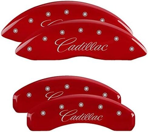 MGP Brake Caliper Covers for Cadillac Escalade ESV 2021-2023, Red Powder Coat Finish, Engraved Silver Cadillac Logo (Set of 4) in Saudi Arabia