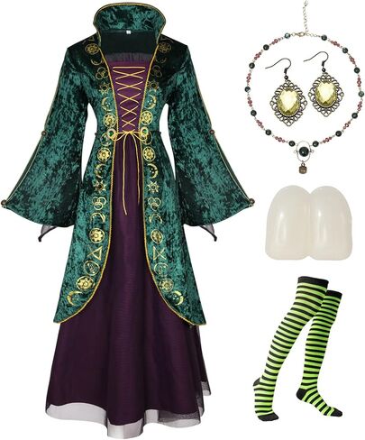 CICOCI Adult Winifred Sanderson Costumes For Women Plus Size Witch Winifred Teeth Cosplay Outfits Halloween in Saudi Arabia