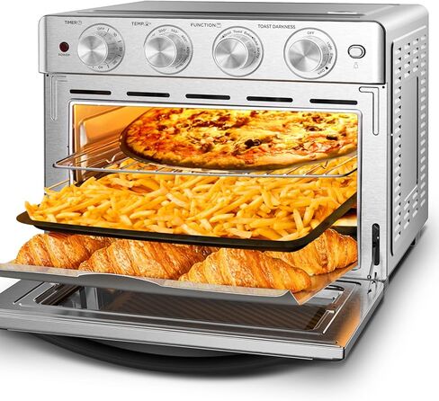 Geek Chef Air Fryer, 6 Slice 26QT Air Fryer Toaster Oven Combo, Air Fryer Oven,Roast, Bake, Broil, Reheat, Fry Oil-Free, Extra Large Convection Countertop Oven, Stainless Steel in Saudi Arabia