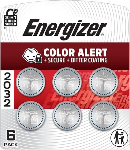 Energizer CR2032 Batteries, 3V Lithium Coin Cell 2032 Watch Battery,White (6 Count) (Pack of 2) in Saudi Arabia