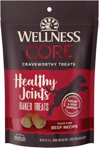 Wellness CORE Healthy Joints Crunchy Dog Treats, Grain Free, 8 Ounce Bag in Saudi Arabia