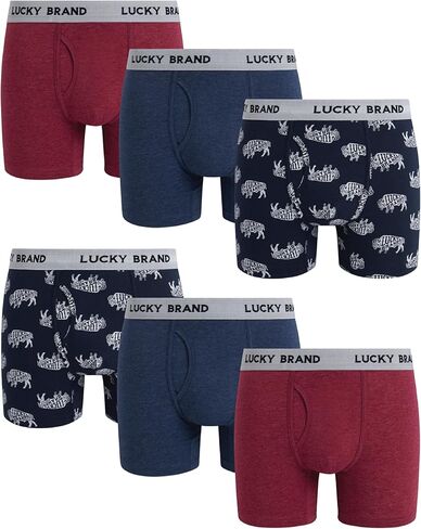 ملابس داخلية للرجال من Lucky Brand - سراويل داخلية قابلة للتمدد من مزيج القطن (6 عبوات) in Kuwait