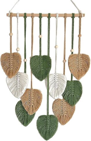 TUDRUKU Macrame Wall Hanging Leaves Boho Tapestry for Nursery Bedroom Living Room 26" L x 15.7" W in Saudi Arabia