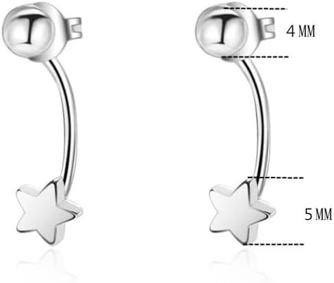 Ear Jacket Cuff Earrings Set Sterling Silver Front Back 2 in 1 with CZ Pearl in Saudi Arabia