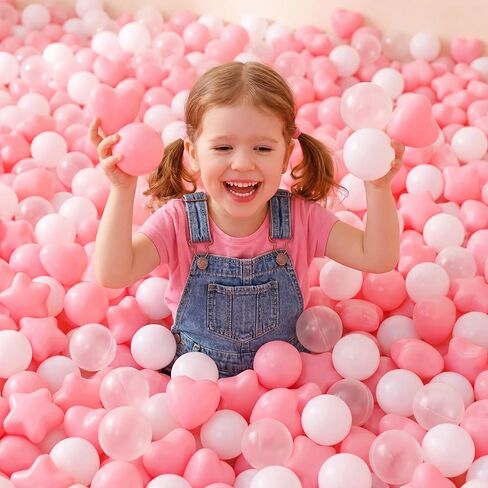 100 Pieces Pit Colorful Pool Toys Balls Five Pointed Star Heart Round Ocean Ball 2.17 Inch Soft Plastic Play Balls for Baby Kiddie Pool Playpen Party Decoration(Colorful) in Saudi Arabia