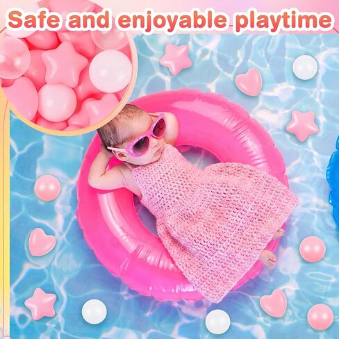 100 Pieces Pit Colorful Pool Toys Balls Five Pointed Star Heart Round Ocean Ball 2.17 Inch Soft Plastic Play Balls for Baby Kiddie Pool Playpen Party Decoration(Colorful) in Saudi Arabia