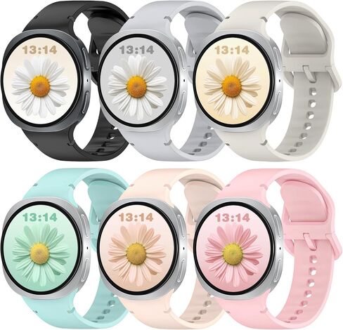 6 حزمة رياضية نطاقات متوافقة مع Samsung Galaxy Watch 8 Band 40mm 44mm/Galaxy Watch 8 Classic 46mm ، معصم سليكون ناعم للماء لـ Galaxy Watch 8/8 Classic 2025 Women Men in Kuwait