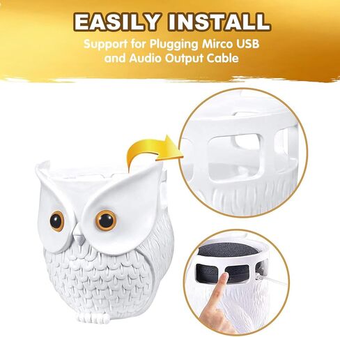 Owl Holder Stand, Upgraded Owl Statue Smart Speaker Holder Stand for Echo Dot 4th/3rd/2nd and 1st Generation, Google Home Mini/Google Nest Mini (2nd Gen), Home Decor Owl Shape Cartoon Decor in Saudi Arabia