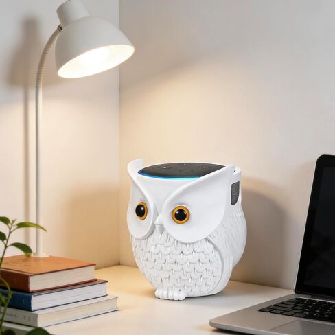 Owl Holder Stand, Upgraded Owl Statue Smart Speaker Holder Stand for Echo Dot 4th/3rd/2nd and 1st Generation, Google Home Mini/Google Nest Mini (2nd Gen), Home Decor Owl Shape Cartoon Decor in Saudi Arabia