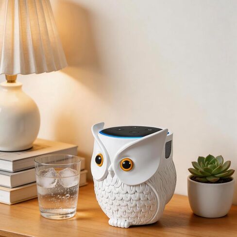 Owl Holder Stand, Upgraded Owl Statue Smart Speaker Holder Stand for Echo Dot 4th/3rd/2nd and 1st Generation, Google Home Mini/Google Nest Mini (2nd Gen), Home Decor Owl Shape Cartoon Decor in Saudi Arabia