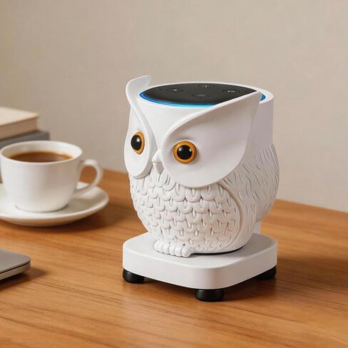Owl Holder Stand, Upgraded Owl Statue Smart Speaker Holder Stand for Echo Dot 4th/3rd/2nd and 1st Generation, Google Home Mini/Google Nest Mini (2nd Gen), Home Decor Owl Shape Cartoon Decor in Saudi Arabia