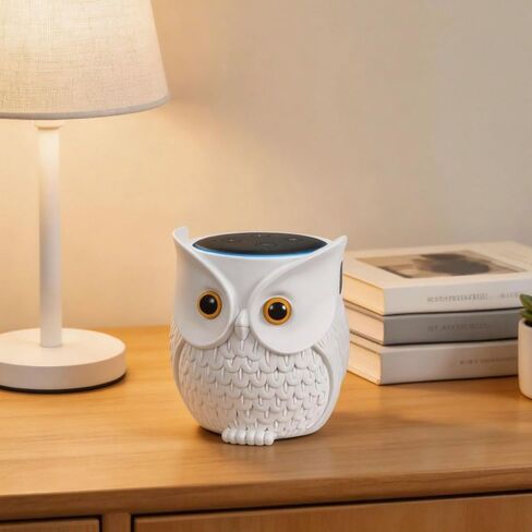 Owl Holder Stand, Upgraded Owl Statue Smart Speaker Holder Stand for Echo Dot 4th/3rd/2nd and 1st Generation, Google Home Mini/Google Nest Mini (2nd Gen), Home Decor Owl Shape Cartoon Decor in Saudi Arabia