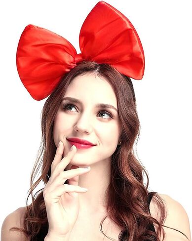 Bow Headband Headbands for Women Girls - 1pcs Large Red Bow Headbands/Headwraps/Hairband/Headwear for Birthday Valentines Day Christmas Gifts Birthday Party Cosplay Costume Accessories Gifts in Saudi Arabia