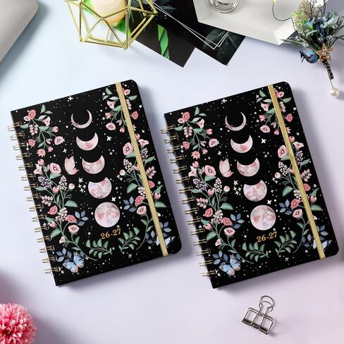 2024-2025 Planner - Weekly and Monthly Planner 2024 with Tabs, July 2024 - June 2025, 6.3" x 8.4", Planner 2024-2025 with Back Pocket + Thick Paper + Twin-Wire Binding - Moon in Saudi Arabia