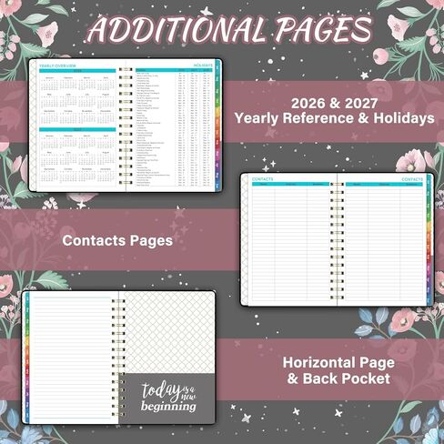 2024-2025 Planner - Weekly and Monthly Planner 2024 with Tabs, July 2024 - June 2025, 6.3" x 8.4", Planner 2024-2025 with Back Pocket + Thick Paper + Twin-Wire Binding - Moon in Saudi Arabia