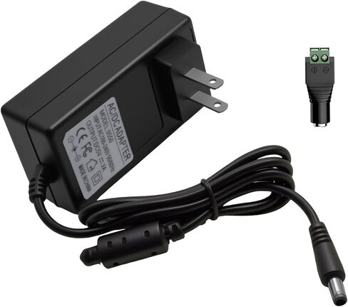 محول الطاقة 5V 1A مع سلك طاقة التيار المستمر ، محول AC/DC 100-240V 50/60Hz إلى DC 5V 1A ، 5.5x2.5 مم قابس (يناسب 5.5 × 2.1 مم) لمصابيح LED ، مربع التلفزيون ، مكبرات الصوت ، كاميرات الأمان 5 تضيق (قابس أمريكي) in Saudi Arabia