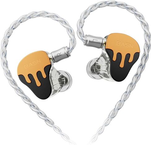 شاشات Basn Bmasterx 6 Hybrid Hybrid مع عزل الضوضاء للموسيقيين ، والمرحلة والاستوديو ، و Hifi IEMs المهنية ، والكابلات المطلية بالفضة من 4 نواة من أوف سي (أسود بيلي) in Saudi Arabia