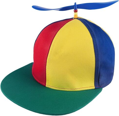 Framendino, Flat Brim Adult Rainbow Propeller Hat Helicopter Top Hats Detachable Baseball Cap in Saudi Arabia