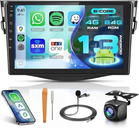 5G WIFI 8 CORE 4+64G CAR Radio To Toyota RAV4 2007-2012 مع DSP Wireless Carplay Android Auto ، 9 '' 1280p IPS الشاشة التي تعمل باللمس Android Stereo Stereo Mavigation Bluetooth 5.0 SWC Camera in Kuwait