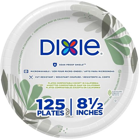 Georgia Pacific UX9WS Dixie UX9WSPK, Table Ware Plates, Heavy Weight, 8-1/2, 125/PK, Pathways/White, 125 in Saudi Arabia