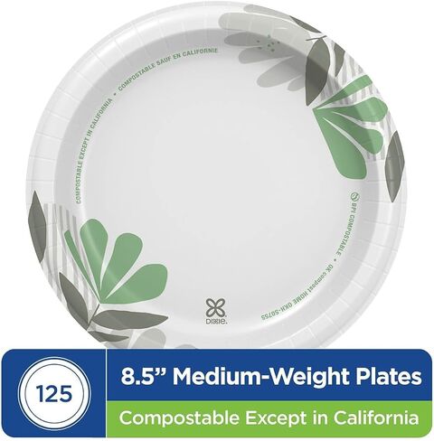 Georgia Pacific UX9WS Dixie UX9WSPK, Table Ware Plates, Heavy Weight, 8-1/2, 125/PK, Pathways/White, 125 in Saudi Arabia
