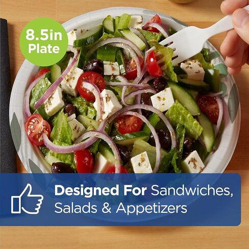 Georgia Pacific UX9WS Dixie UX9WSPK, Table Ware Plates, Heavy Weight, 8-1/2, 125/PK, Pathways/White, 125 in Saudi Arabia