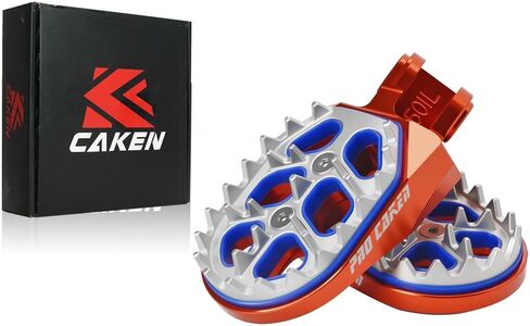 PRO CAKEN CNC Dirt Bike Double-deck Footpegs Rest Pedal Foot Pegs for 85SX 18 125SX/250/450SX-F 16-21 125-530 EXC/EXC-F 16-21 TC250 17-21 TE/FE150/501 17-21 TX125 17-18 in Saudi Arabia