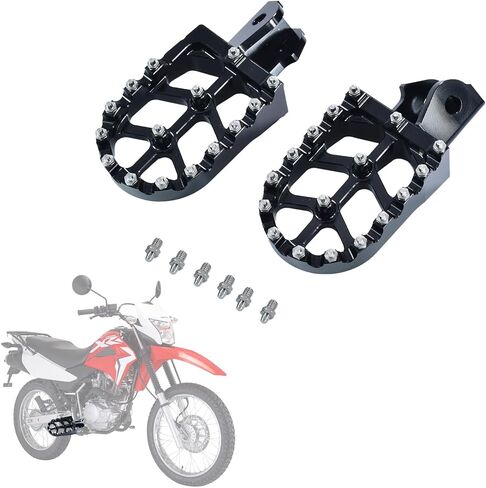 أوتاد قدم الدراجة الترابية باستخدام الحاسب الآلي مسند دواسات القدم لـ CRF150F CRF230F 03-19 KDX200 XR150L HAWK 250 Light Bee Surron Sur Ron X160 X260 (أسود) in Saudi Arabia