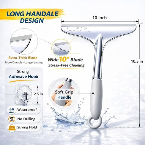 Shower Squeegee for Shower Glass Door Bathroom Tile and Mirror, Streak-Free Rubber Squeegee Wiper Cleaning Tools in Saudi Arabia