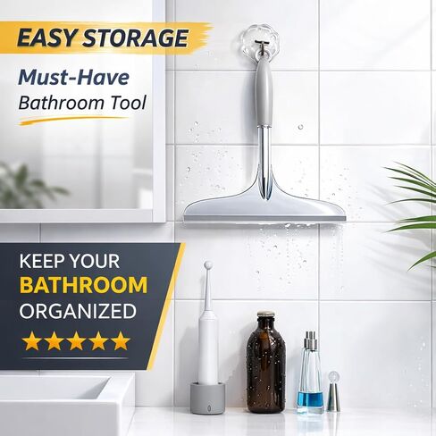 Shower Squeegee for Shower Glass Door Bathroom Tile and Mirror, Streak-Free Rubber Squeegee Wiper Cleaning Tools in Saudi Arabia