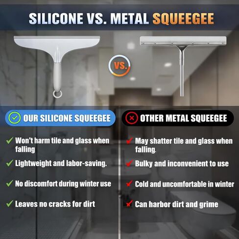 Shower Squeegee for Shower Glass Door Bathroom Tile and Mirror, Streak-Free Rubber Squeegee Wiper Cleaning Tools in Saudi Arabia