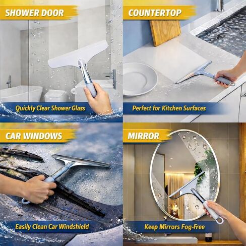 Shower Squeegee for Shower Glass Door Bathroom Tile and Mirror, Streak-Free Rubber Squeegee Wiper Cleaning Tools in Saudi Arabia