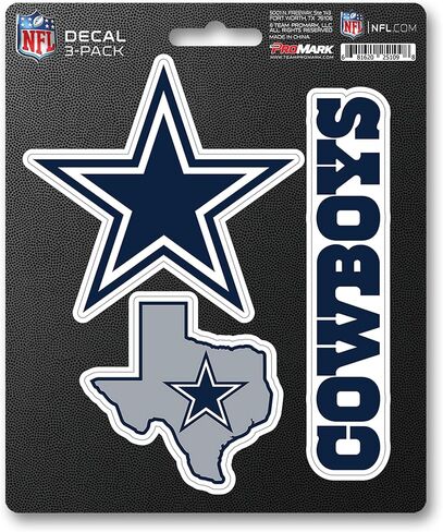 ملصق فريق NFL Dallas Cowboys من Fanmats، 3 عبوات، أزرق، مقاس واحد in Saudi Arabia