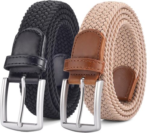 Men's Stretch Woven 1.3" Wide Elastic Braided Belts in Saudi Arabia