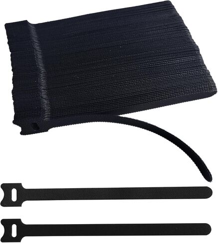 200 PCS 6 Inches Black Reusable Cable Ties, Adjustable Cord Straps, Cable Organizer, Cord Wrap and Hook Loop Cords Management,Adjustable Cord Ties for Organizing Home,Office,Data Centers in Saudi Arabia